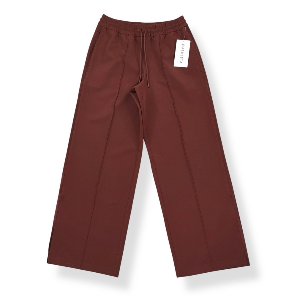 Athleta Endeavor Relaxed Pant Wide Leg High Rise Brown Women Small NWT $119